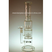 Heavy Glass Water Pipe Smoking Pipe with Rocket Perc and 2 Layer Showerhead Perc